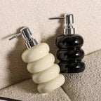 CeramiLux - Dispenser per sapone opaco con pompa in argento e base antiscivolo