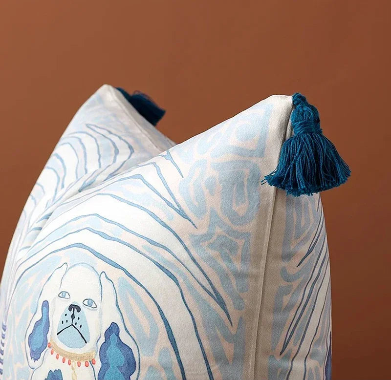 Copertura per Cuscino Blu Dog di Elenorra