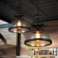 Frendorf | Lampada a sospensione in vetro a forma di ciotola | Design retro industriale