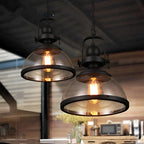 Frendorf | Lampada a sospensione in vetro a forma di ciotola | Design retro industriale