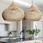 BistroBeam Light - Moderna Lampada a Sospensione in Rattan