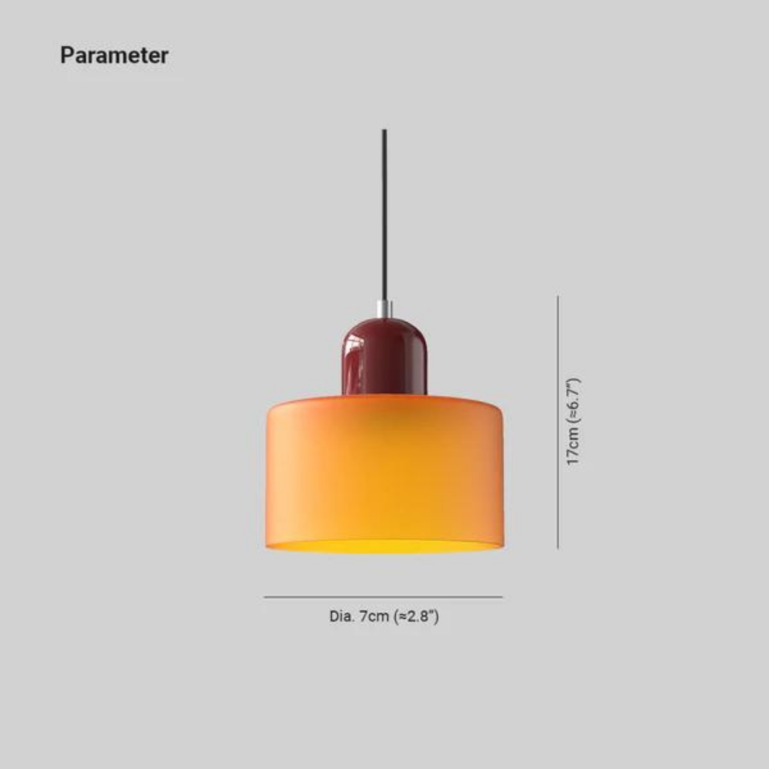 Lampada a sospensione in vetro – Elegante lampada cilindrica per ambienti accoglienti