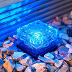 Luce Cubo da Giardino Solare con Effetto Onde d'Acqua a Cambio Colore
