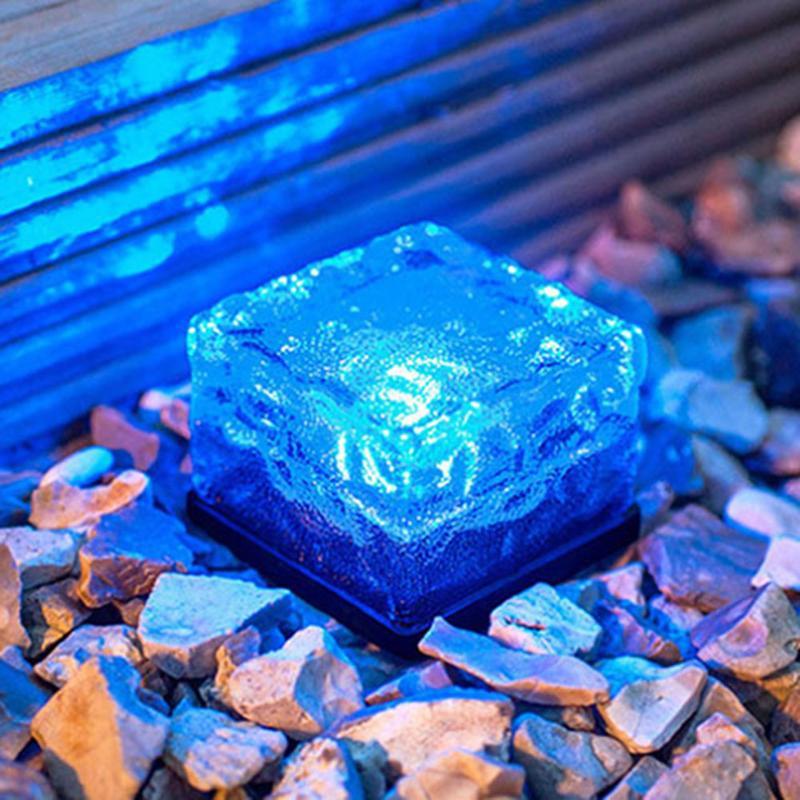Luce Cubo da Giardino Solare con Effetto Onde d'Acqua a Cambio Colore