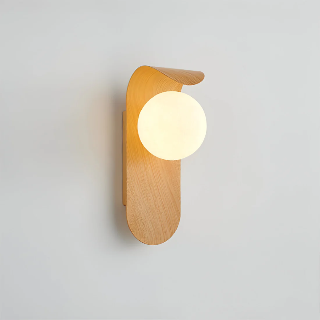 Applique da Parete Globo in Legno Scandinavo LED 1 Luce
