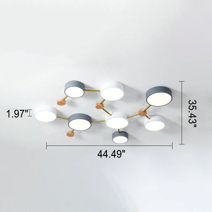 Illuminazione a Soffitto LED in Legno Massello e Ferro Stile Minimalista Scandinavo