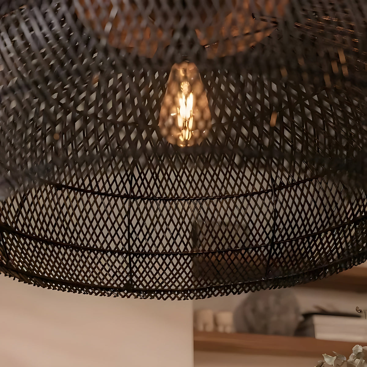 BistroBeam Light - Moderna Lampada a Sospensione in Rattan