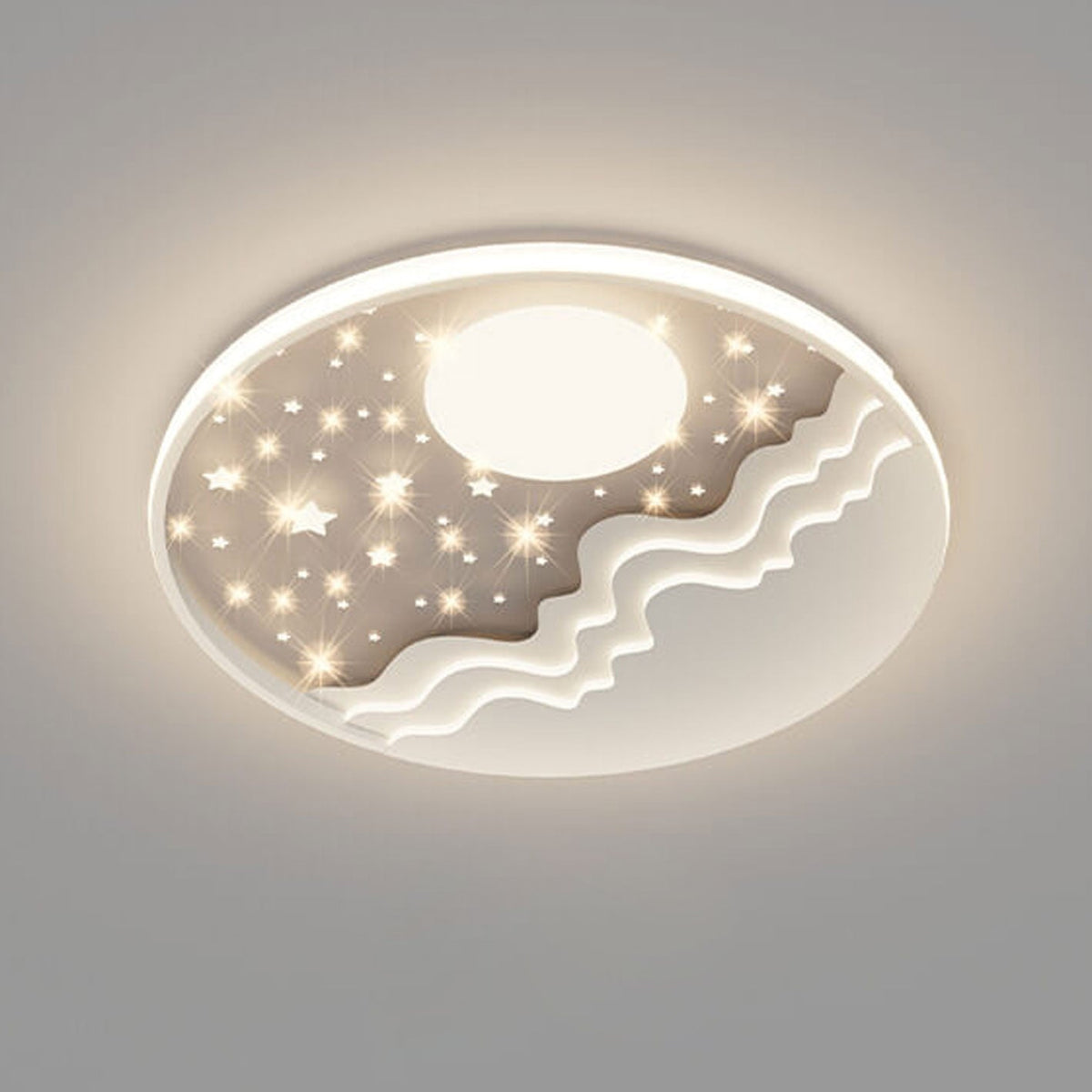 Luce da soffitto a LED rotonda in alluminio a soffitto Flush Mount Nordic Creative Star Moon