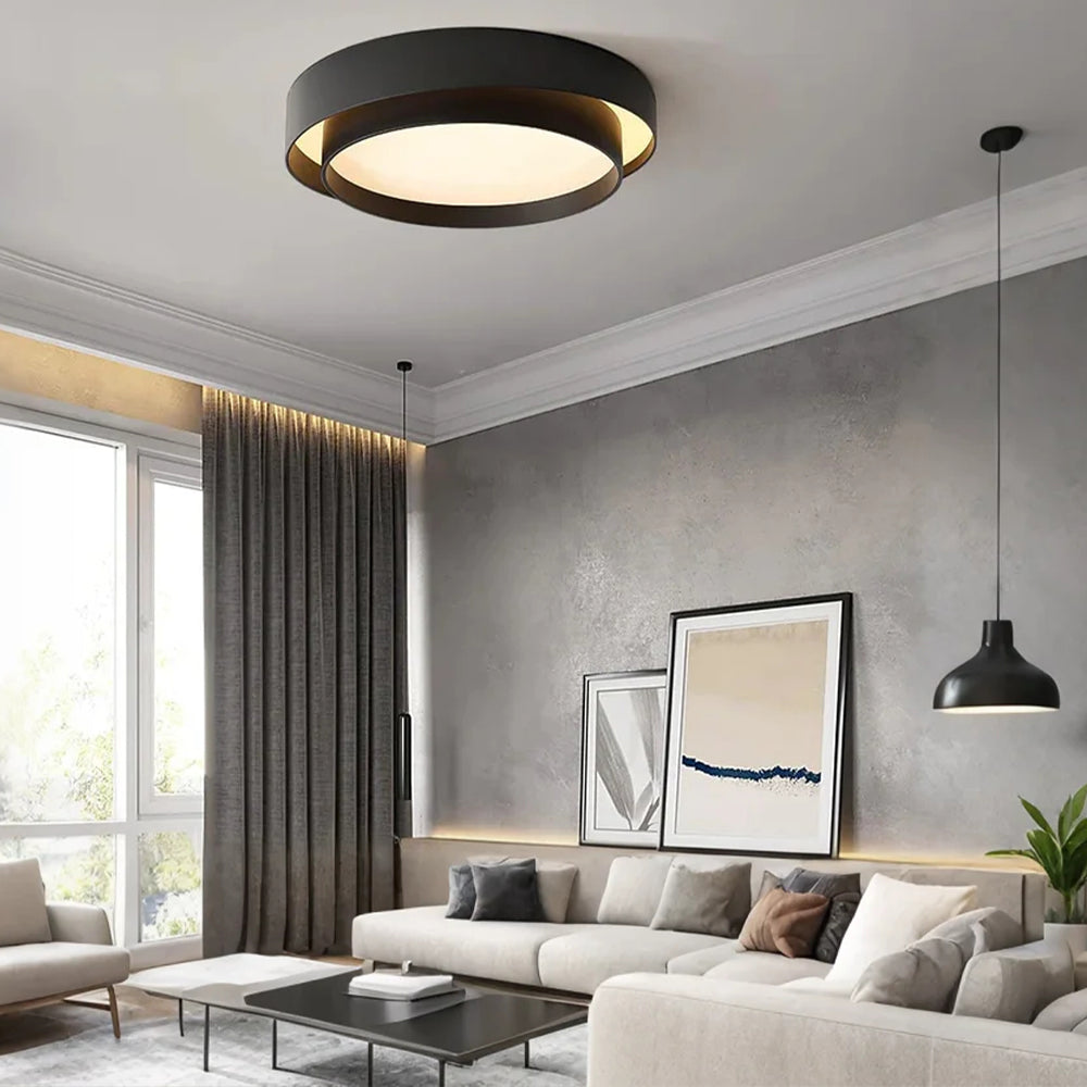 Moderna Luce da Soffitto Rotonda Doppia