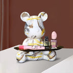 BearCraft - Figura di orso graffiti con vassoio per esposizione decorativa