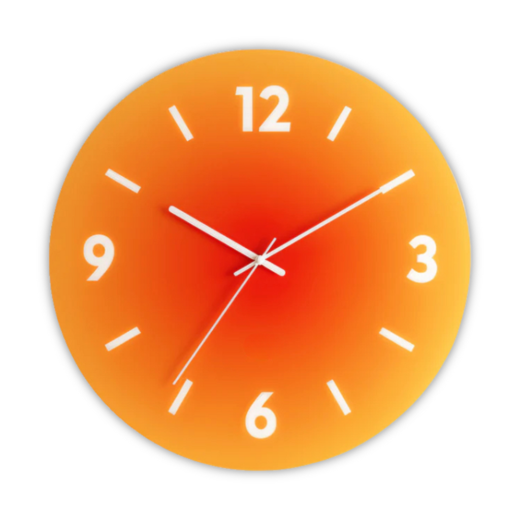 Tramonto - Orologio da Parete Design in Vetro