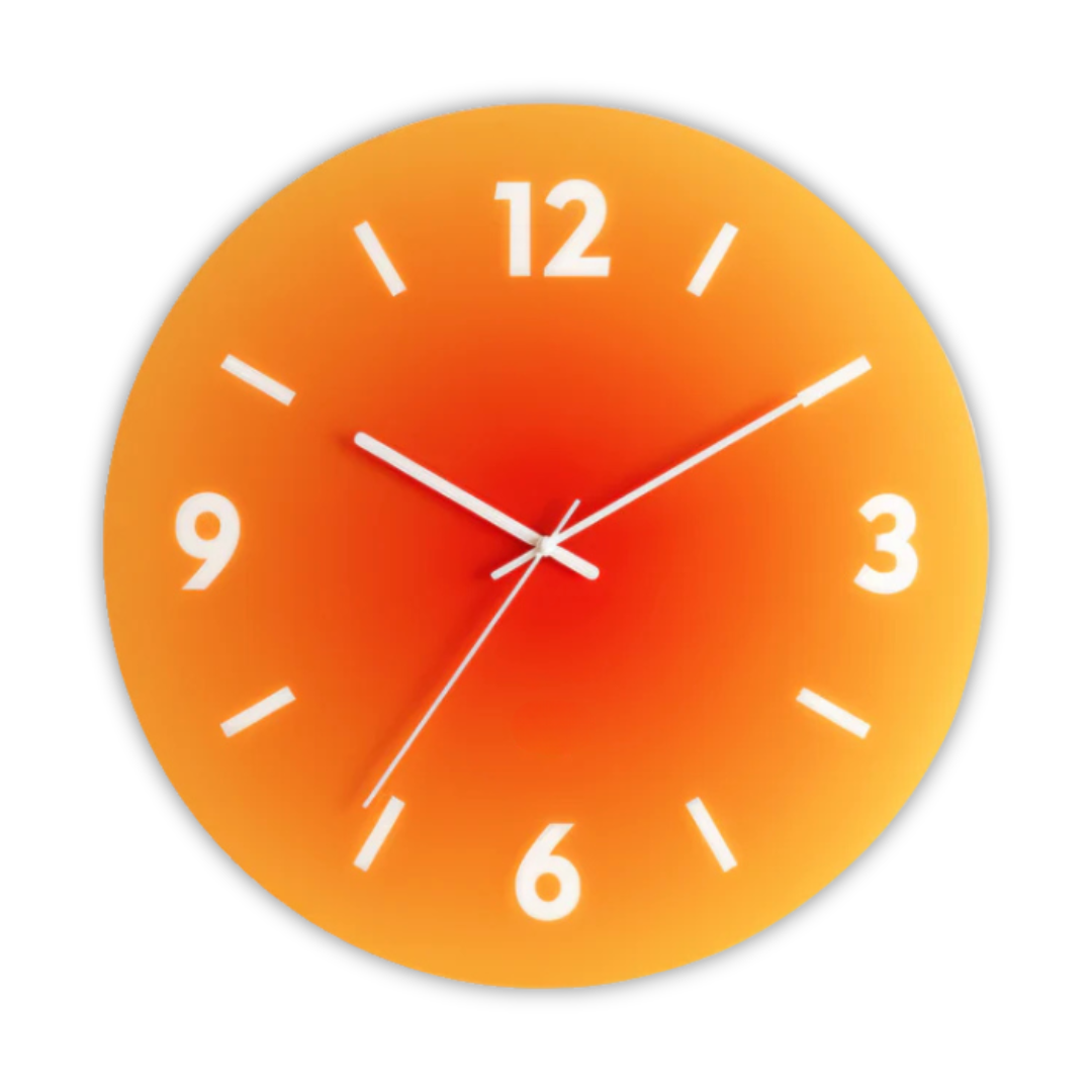 Tramonto - Orologio da Parete Design in Vetro