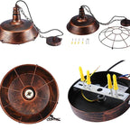 Lampadario Industriale Rustico Nero Epoch