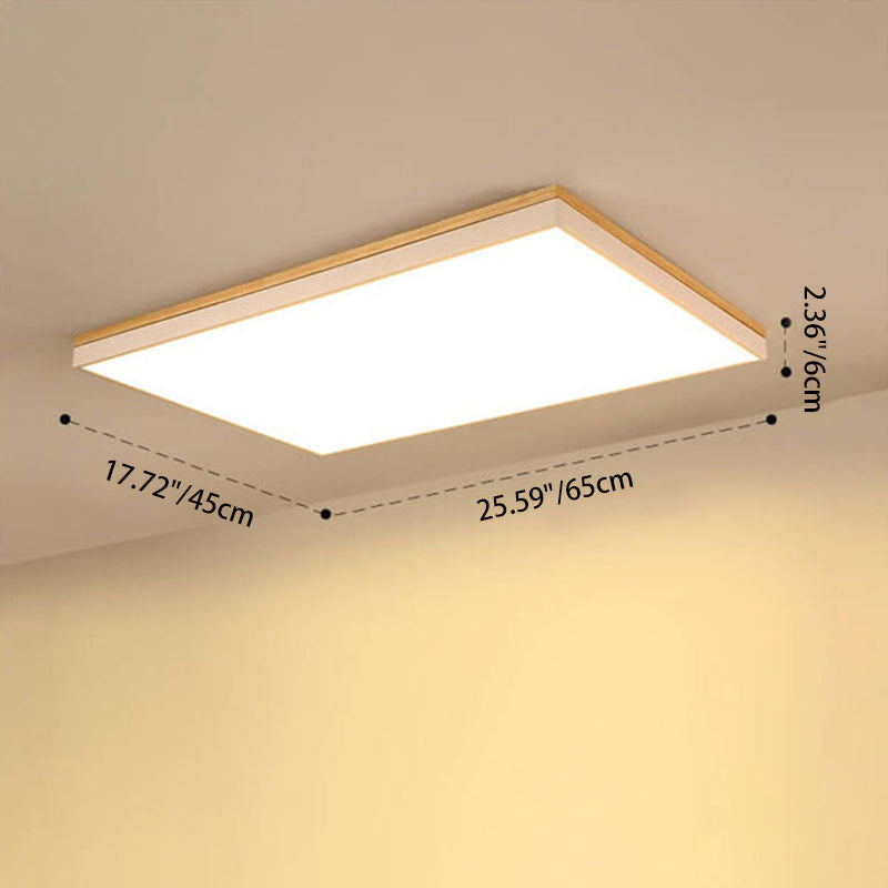 Lampada da soffitto LED quadrata rettangolare in legno massello acrilico minimalista moderna per soggiorno