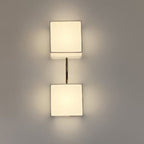Lampada da Parete LED con Ombra in Tessuto Quadrata Tradizionale Giapponese per Soggiorno