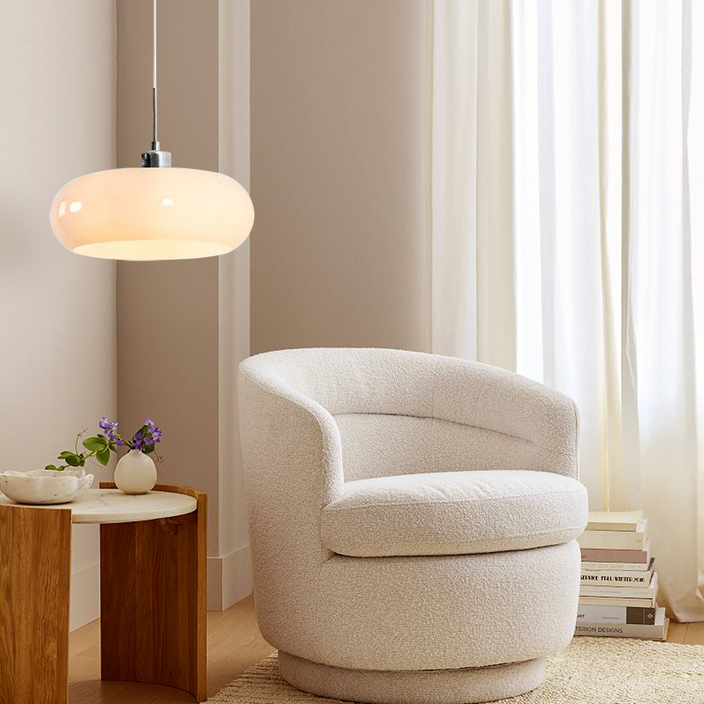 Aurevina | Lampada a sospensione in vetro Bauhaus con paralume in vetro soffiato