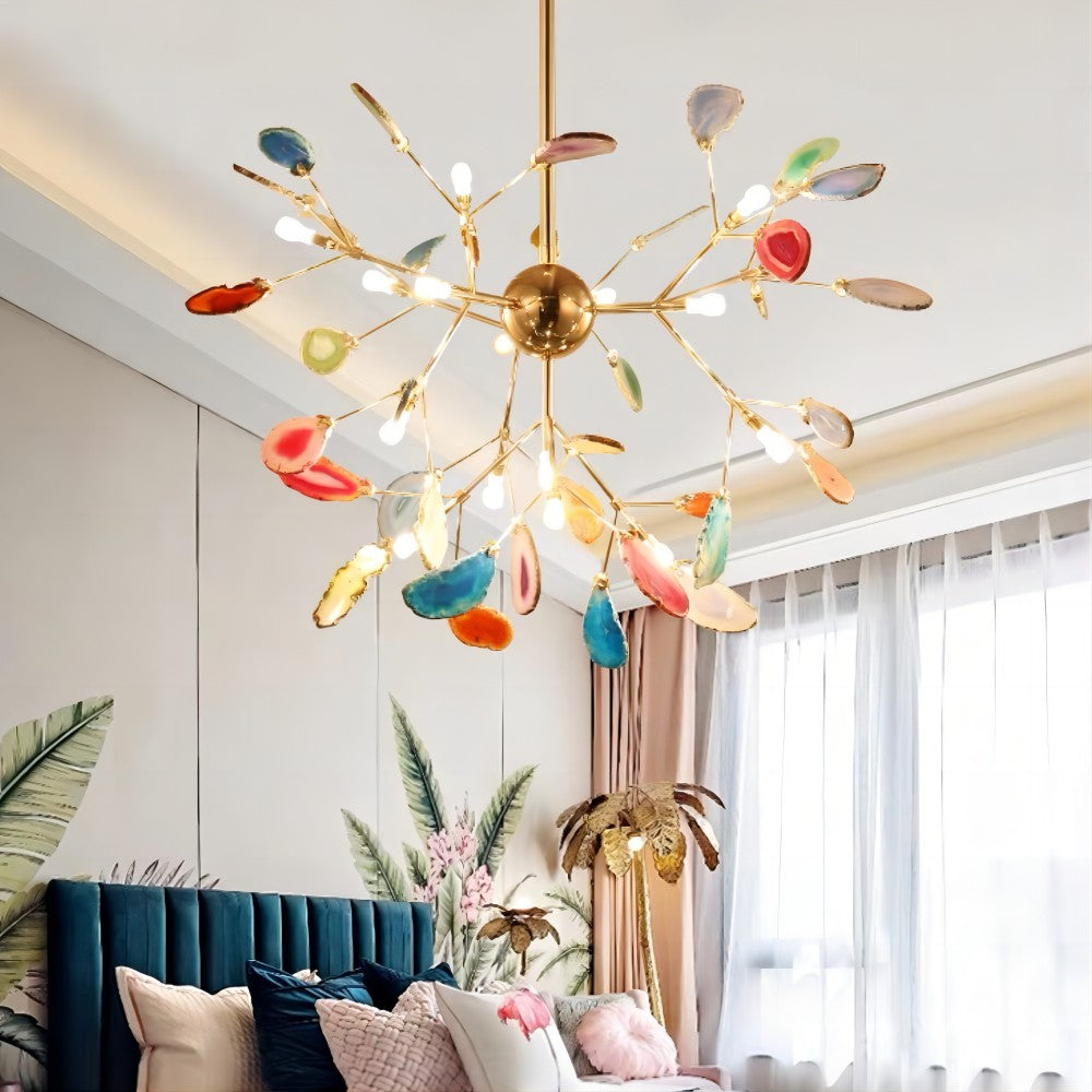 Lampada a Sospensione in Agata con Ramo Elegante Nordic