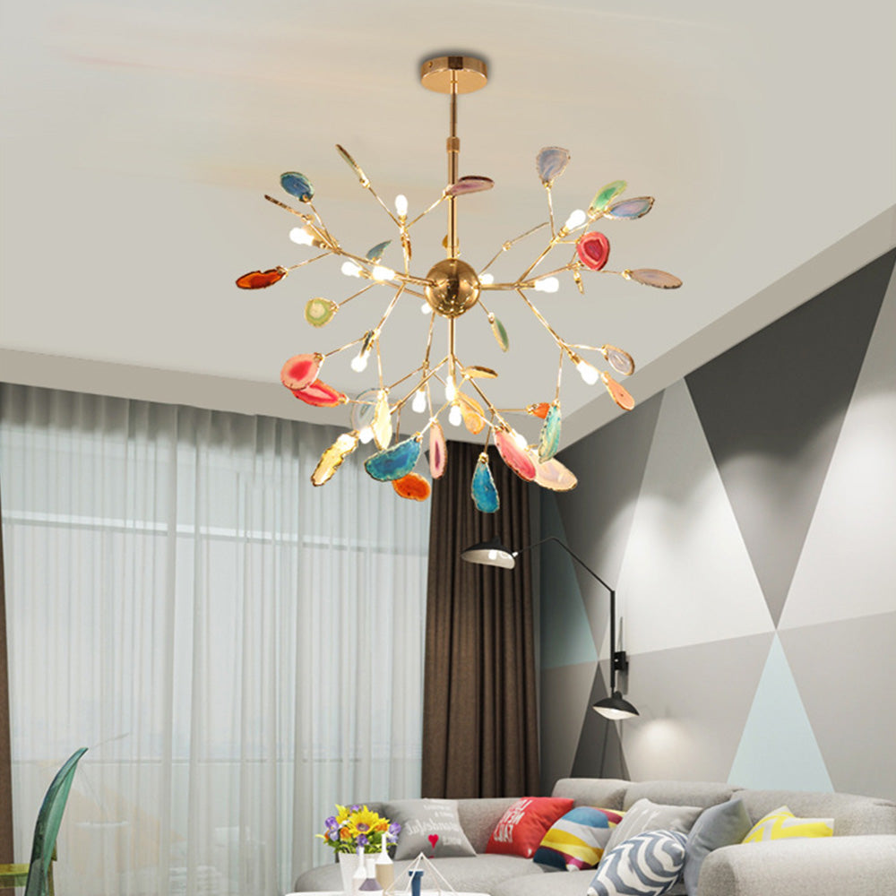 Lampada a Sospensione in Agata con Ramo Elegante Nordic