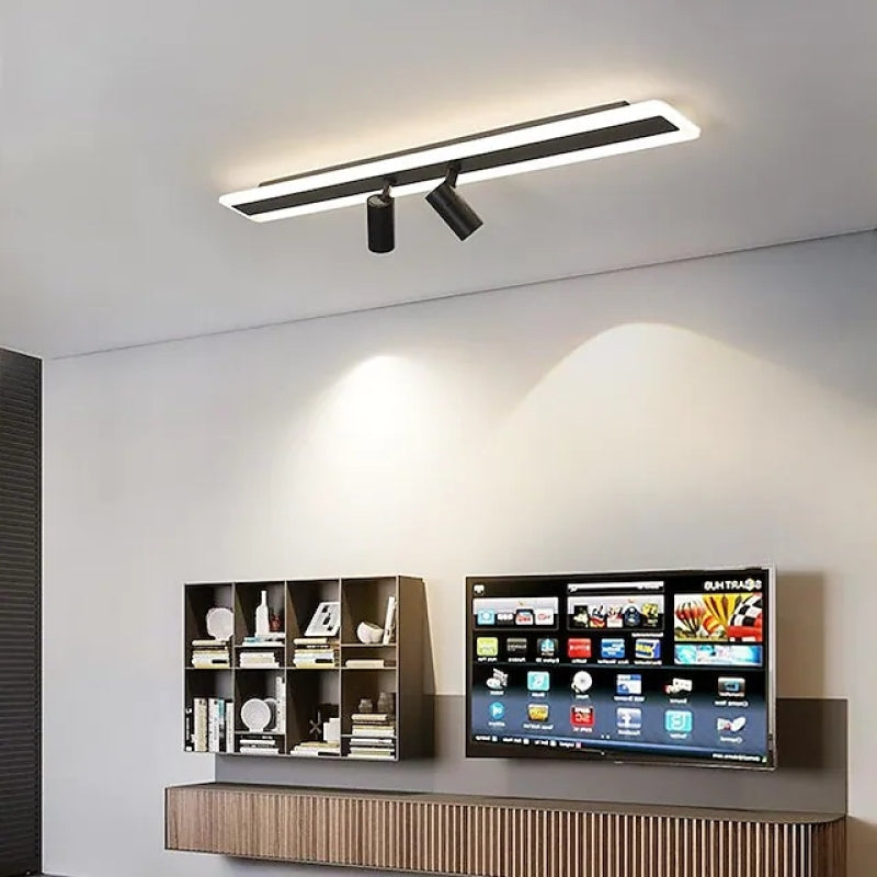 Aim Minimalista LED Plafoniere Metallo/Acrilico Nero Doppio-lineare Soggiorno/Camera da Letto