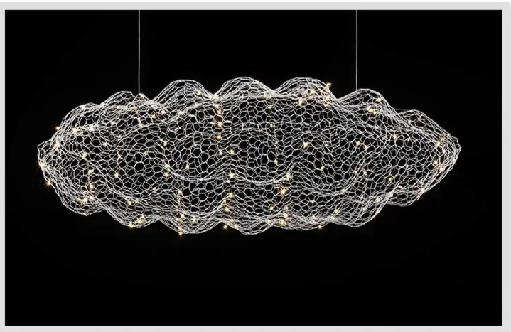 Lampada a sospensione Nuvola in Rete di Ferro Design Danese