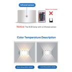 Lampada da parete esterna rettangolare moderna in metallo Tronix, Nero/Bianco, effetto onda d'acqua