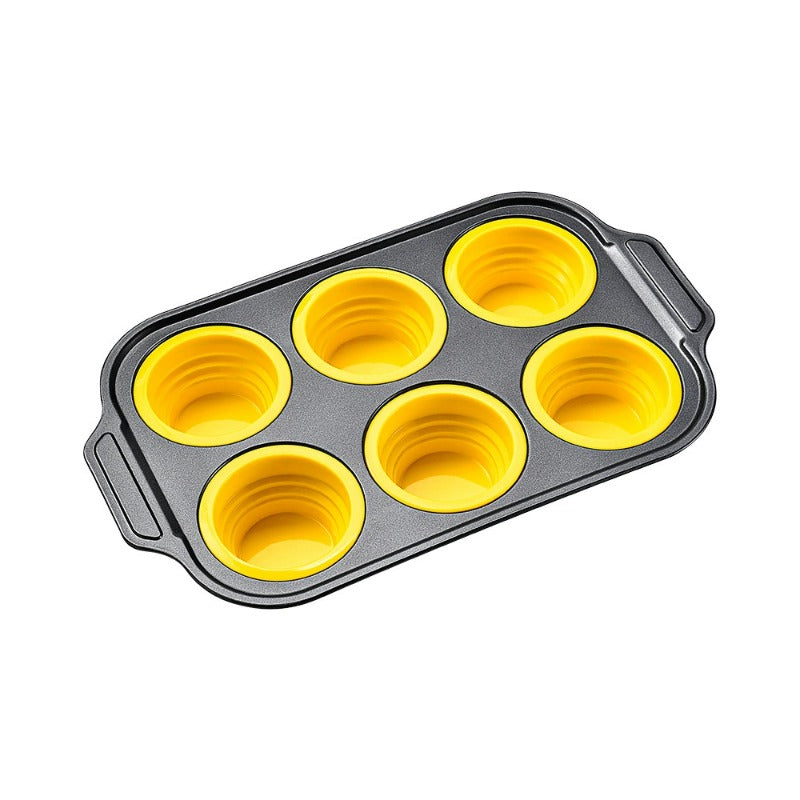Stampo per Muffin in Silicone con Struttura Metallica Robusta – Stampo Flessibile per Muffin e Cupcake