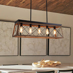 Lampadario Lineare Rettangolare a 5 Luci per Isola Cucina
