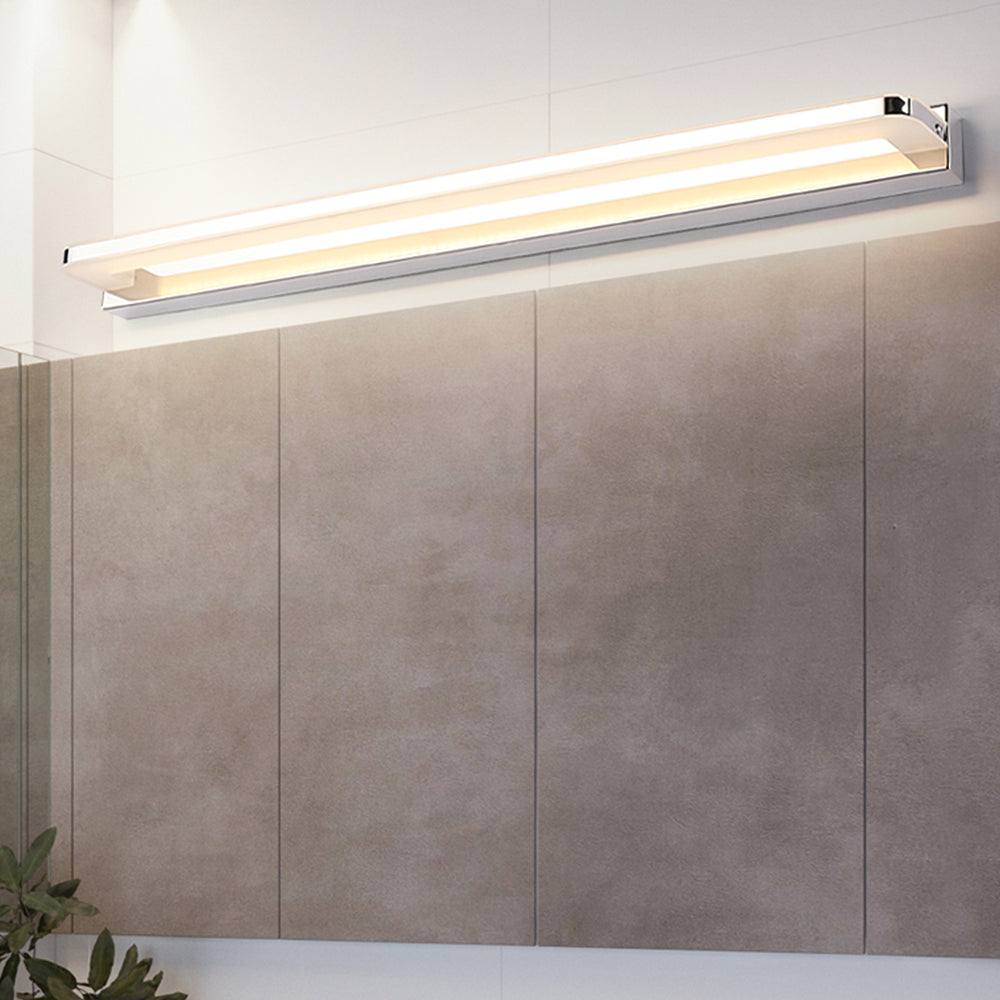 Lampada da parete Arisha Nordic Linear Metal Mirror, Cromata/Nera
