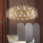 Arisha Lampada a Sospensione LED Moderna Dente di Leone in Metallo Oro/Cristallo