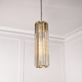 Lampada a Sospensione Reagan in Ottone Antico e Cristallo