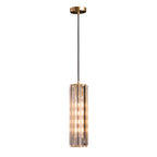 Lampada a Sospensione Reagan in Ottone Antico e Cristallo
