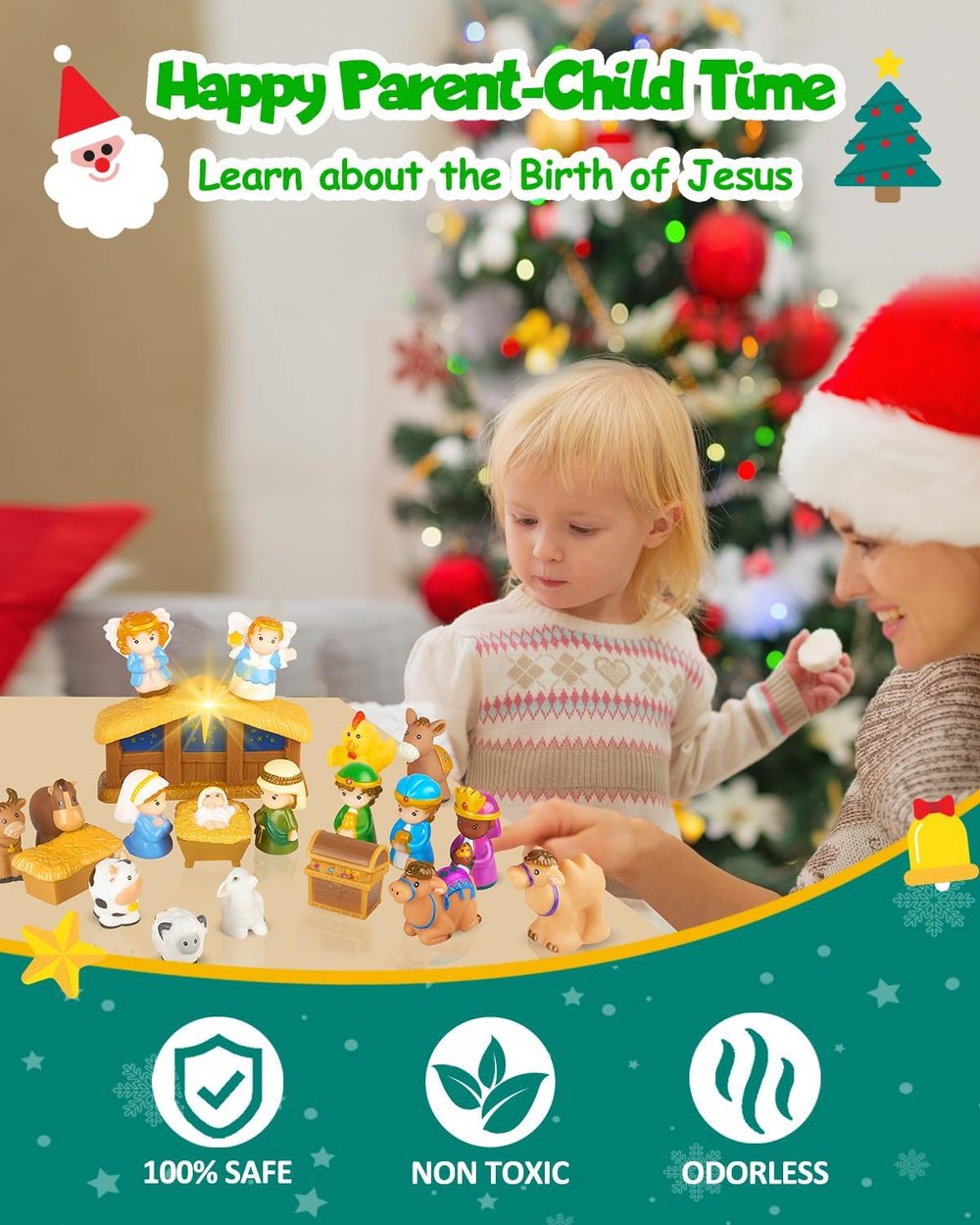 HeiligeNacht | 2025 Calendario dell'Avvento Presepe 25 Pezzi Decorazione Festiva