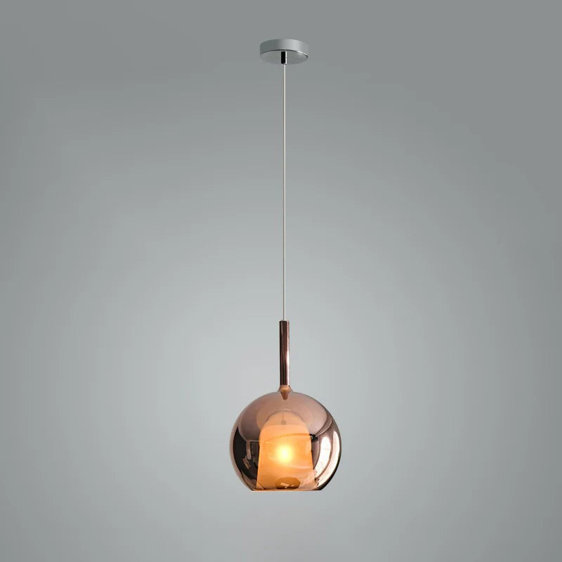 Lampada a sospensione in vetro sferico minimalista