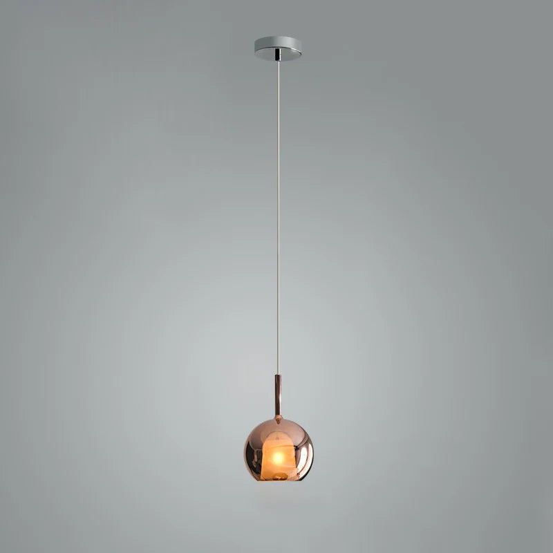 Lampada a sospensione in vetro sferico minimalista