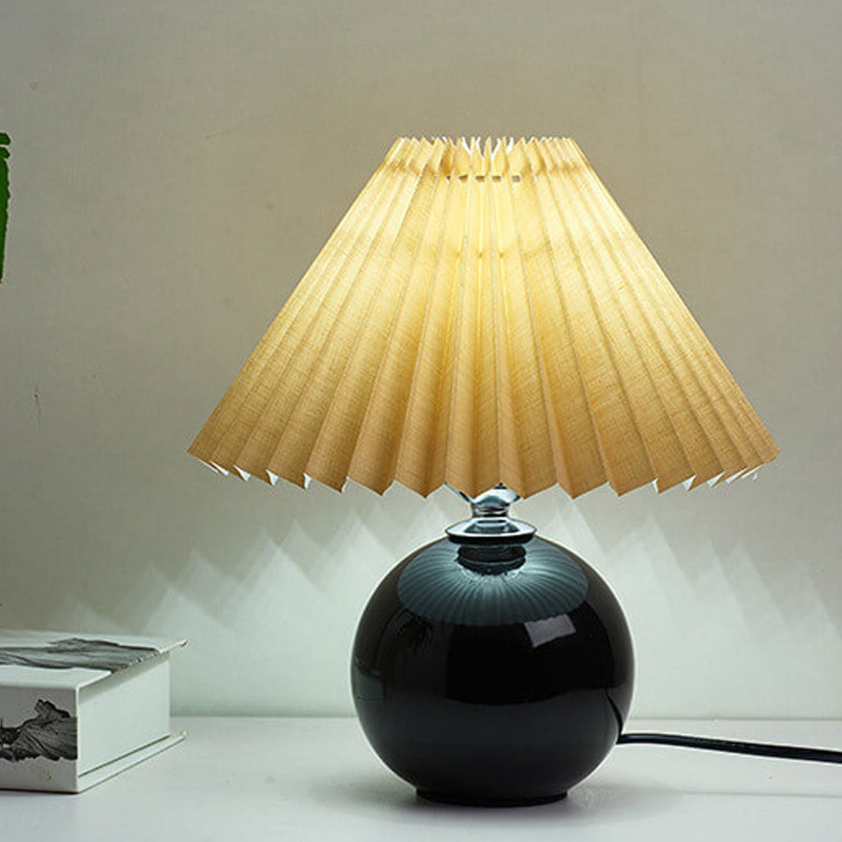 Lampada da Tavolo Ceramica Pieghettata Minimalista Nordica a 1 Luce