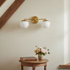Applique da Bagno in Vetro Latte e Ottone