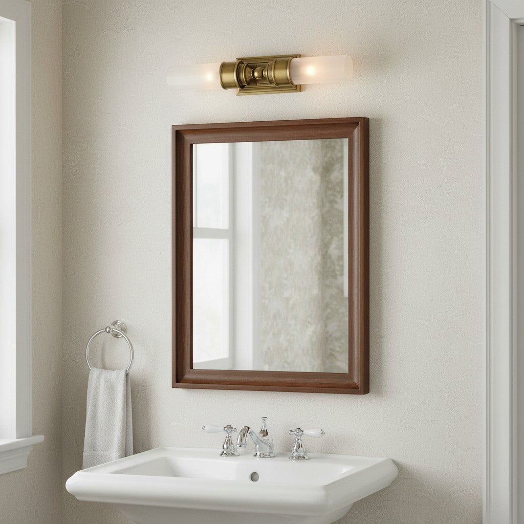Applique da Bagno Contemporanea a Tubo in Vetro Doppio Elite