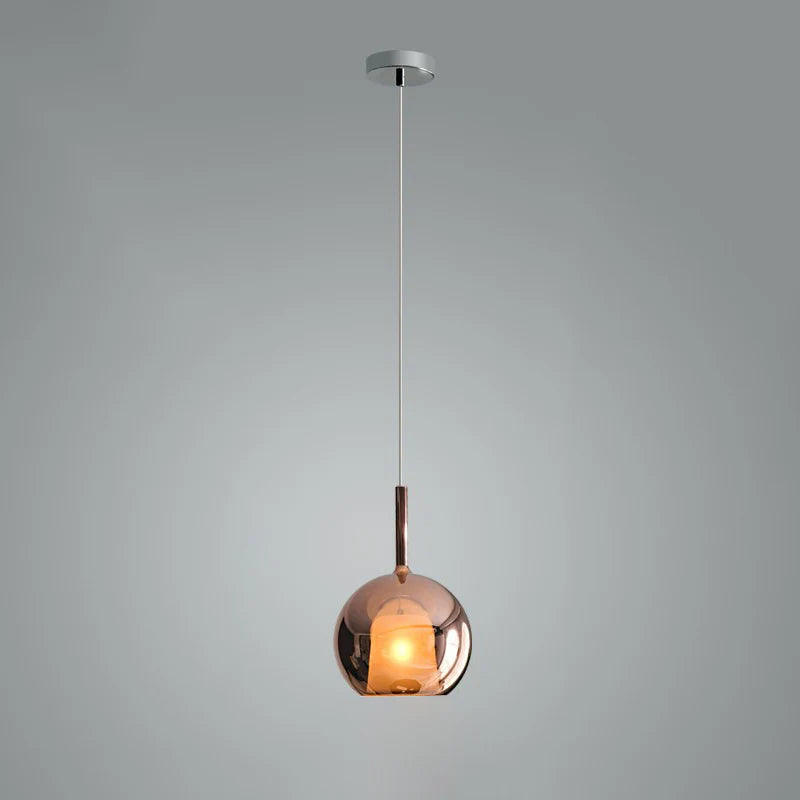 Lampada a sospensione in vetro sferico minimalista