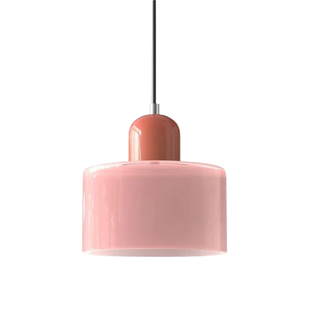 Lampada a sospensione in vetro – Elegante lampada cilindrica per ambienti accoglienti