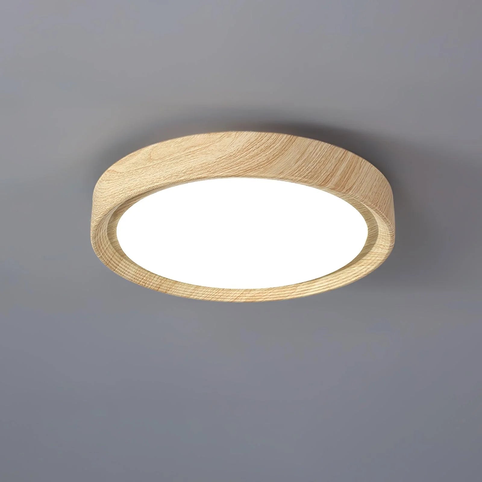 Lampada da soffitto circolare classica ispirata al legno