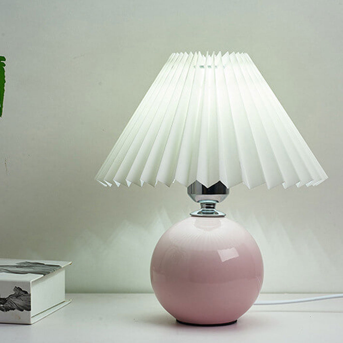 Luce da Tavolo Pieghettata in Ceramica Nordica | 1 Luce