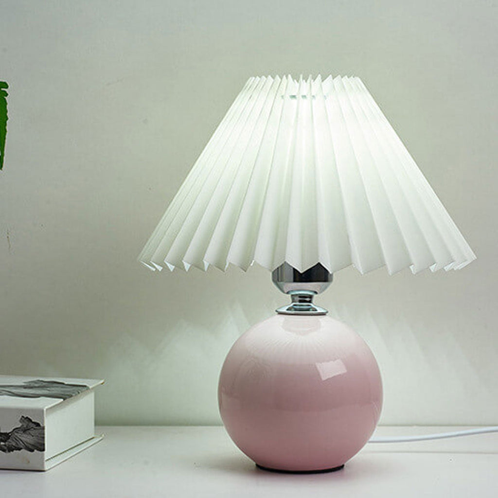 Lampada da Tavolo Ceramica Pieghettata Minimalista Nordica a 1 Luce