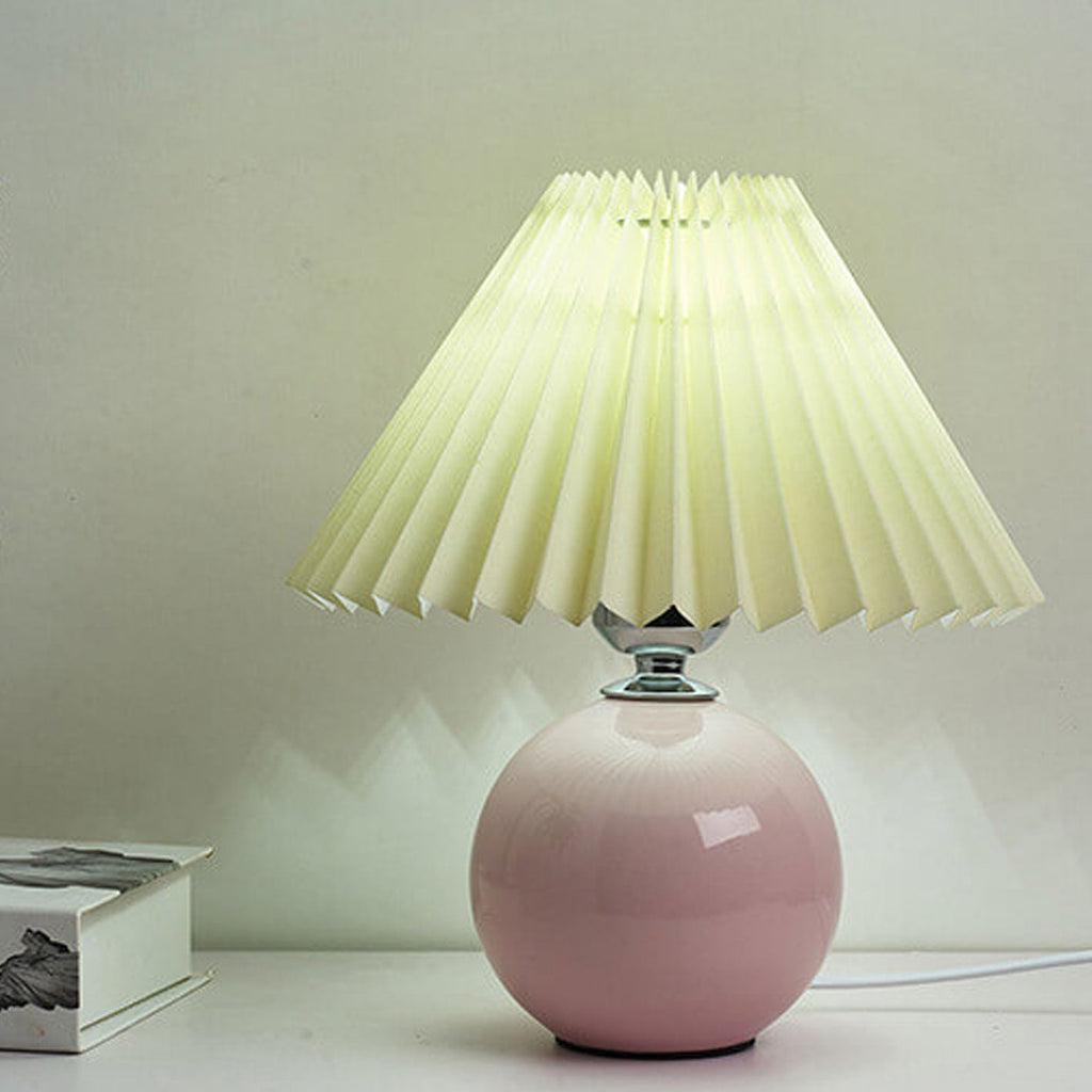 Lampada da Tavolo Ceramica Pieghettata Minimalista Nordica a 1 Luce