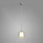 Lampada a sospensione in vetro sferico minimalista