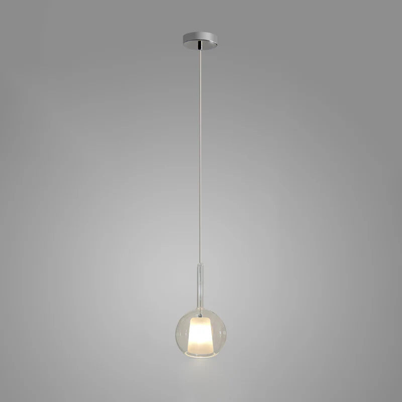Lampada a sospensione in vetro sferico minimalista