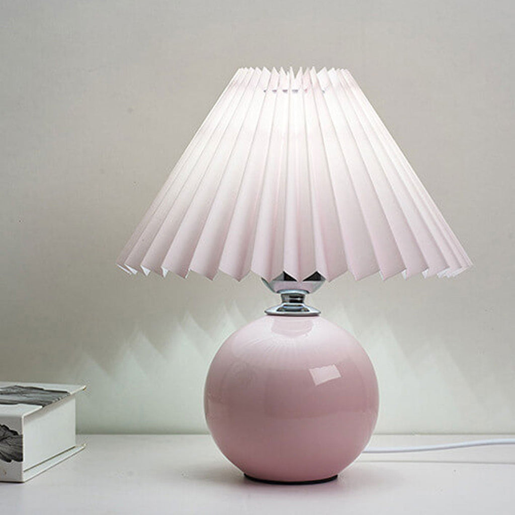 Lampada da Tavolo Ceramica Pieghettata Minimalista Nordica a 1 Luce