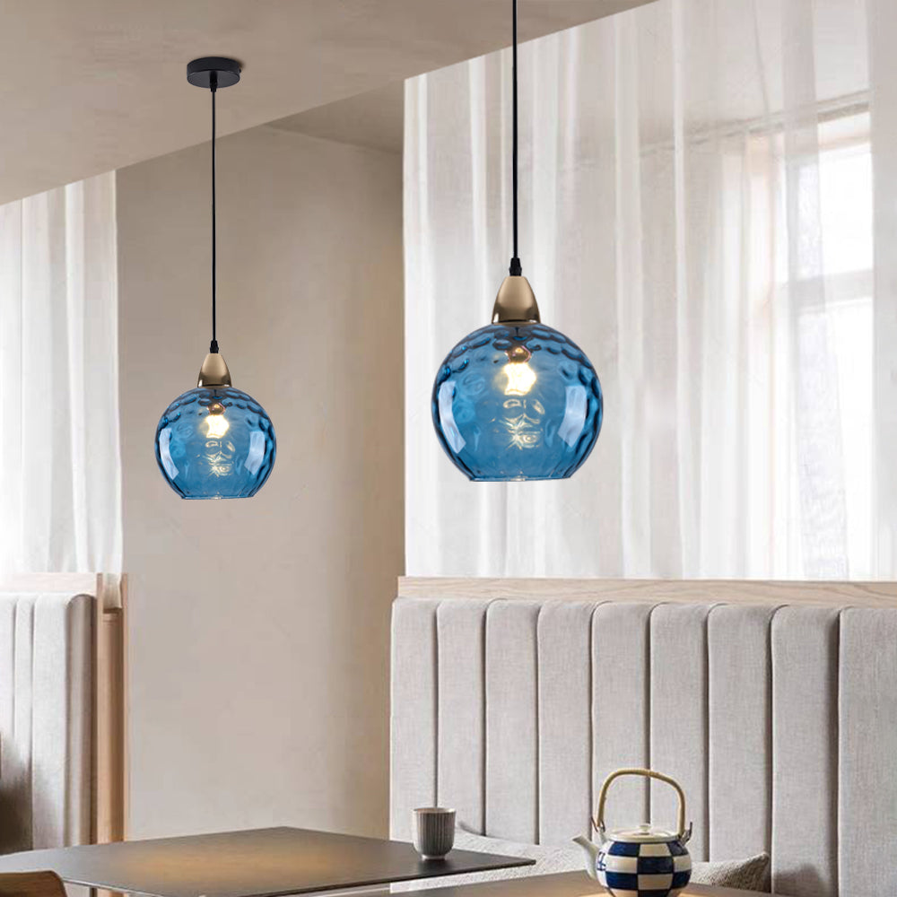 Lampade a sospensione in vetro effetto onda d'acqua