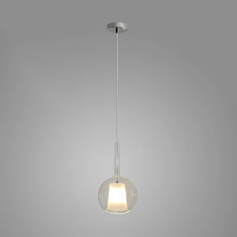 Lampada a sospensione in vetro sferico minimalista