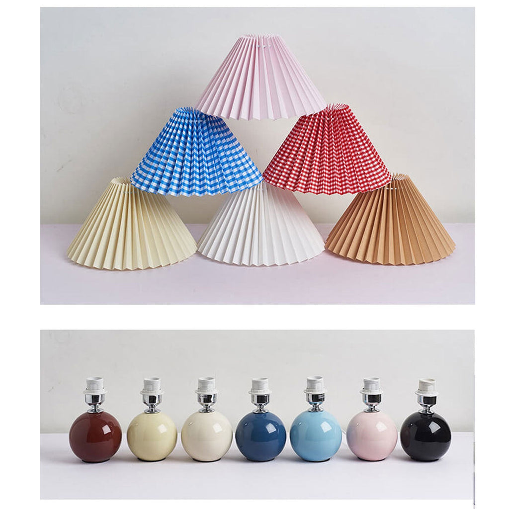 Lampada da Tavolo Ceramica Pieghettata Minimalista Nordica a 1 Luce