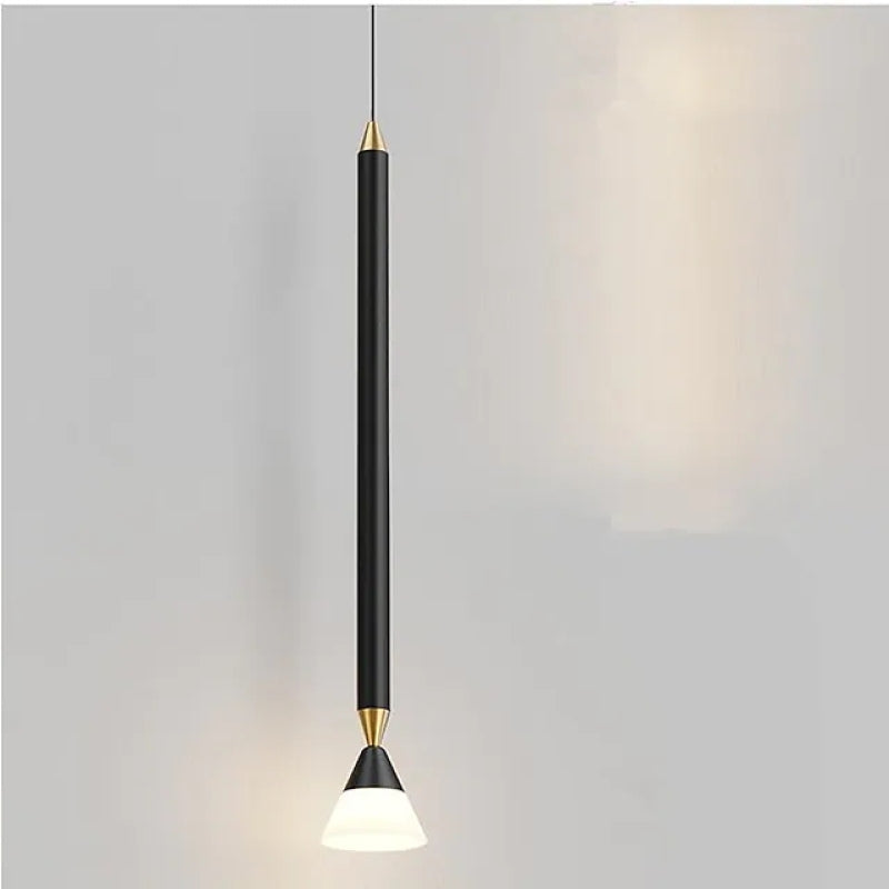 Lampada a Sospensione Metallica Lineare Auri, Nera e Oro